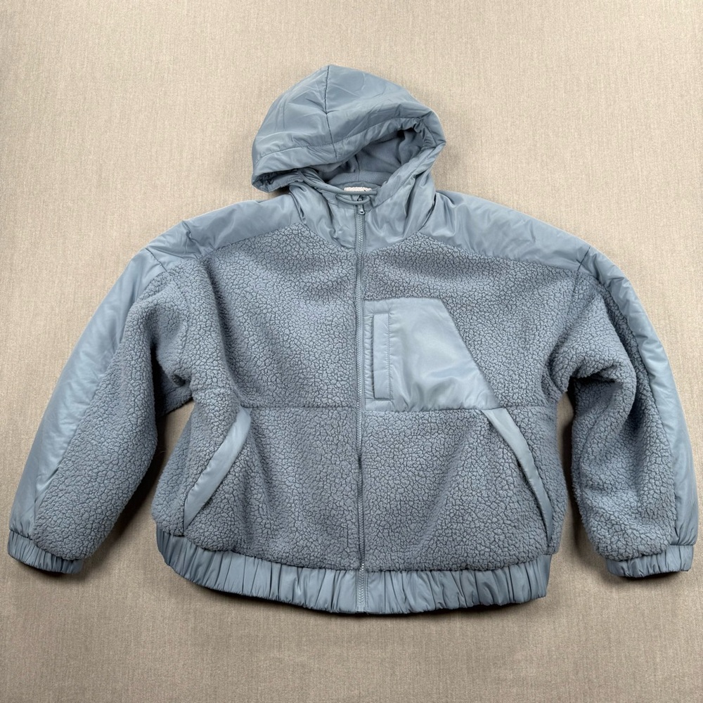 Old Navy Light Blue Sherpa-Lined Hoodie Jacket